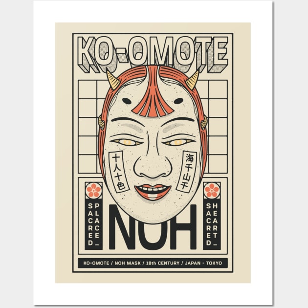 Noh Mask Wall Art by RyanRagnini